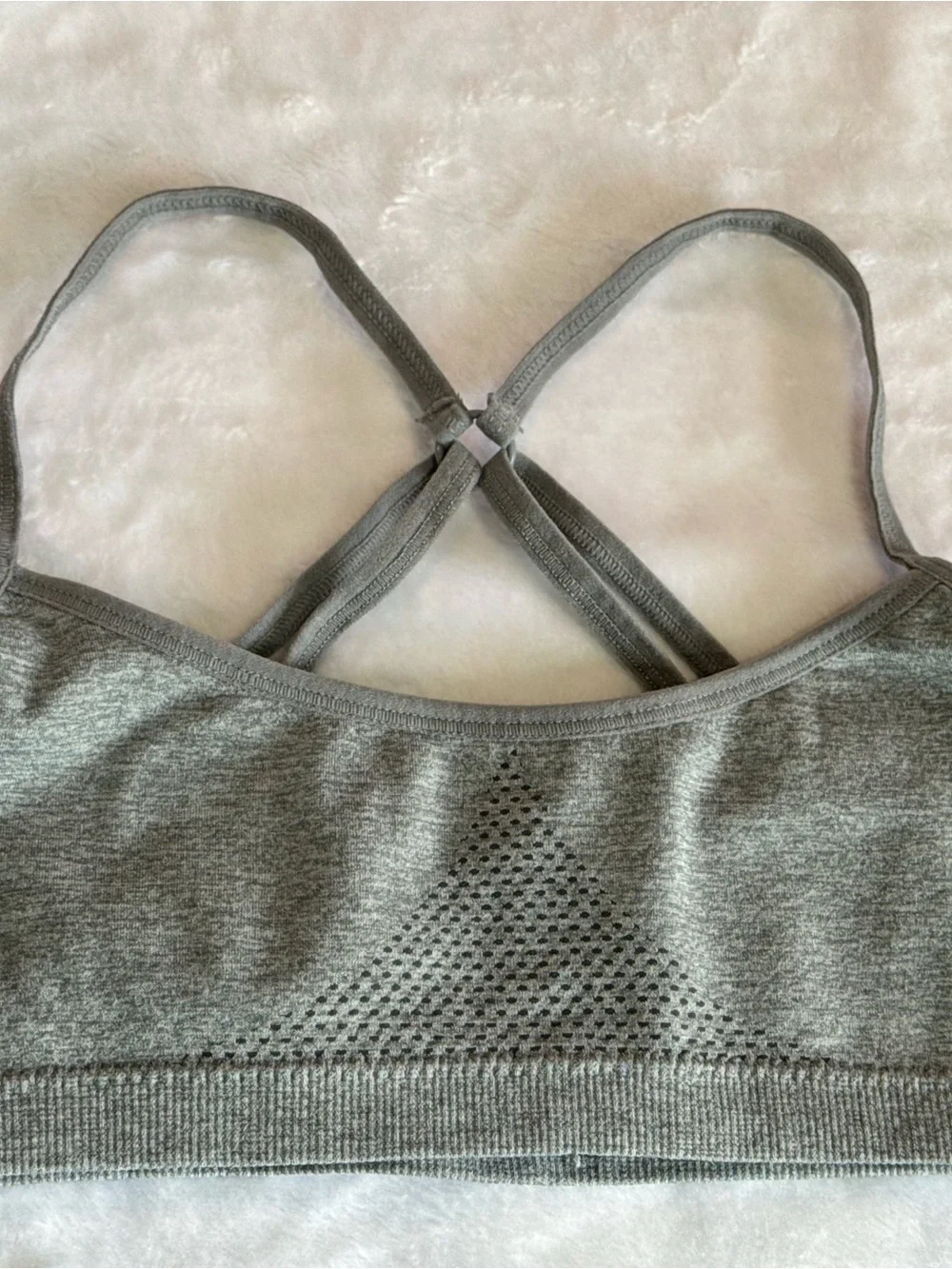 Hanes Grey Seamless Cross-Back Sports Bralette